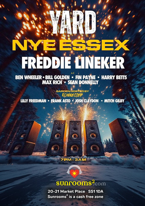 Tuesday 31st December - YARD NYE Party with Freddie Lineker