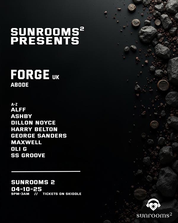 Saturday 4th October - Sunrooms Presents