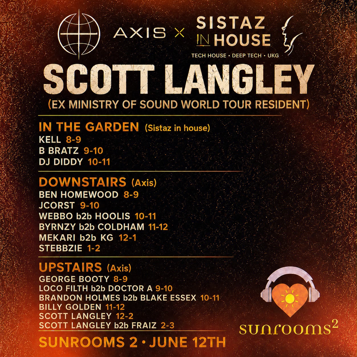 Friday 12th June  - Sisters In S0und - Meets -  AXIS - All Girl Dj Line Up In The  Bar - Terrace & Loft = AXIS