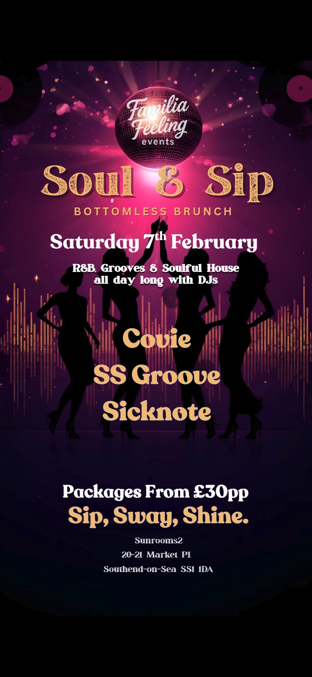 Saturday 7th February - Familiar Feeling - Bottomless Brunch -2pm