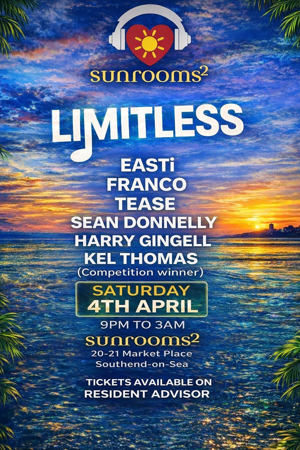 Saturday 4th April - Limitless - upstairs in the Loft - 9pm - 3am