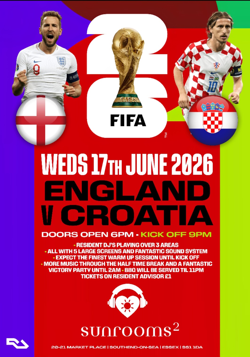 Wednesday 17th June - World Cup Fan Zone - Doors Open 6pm