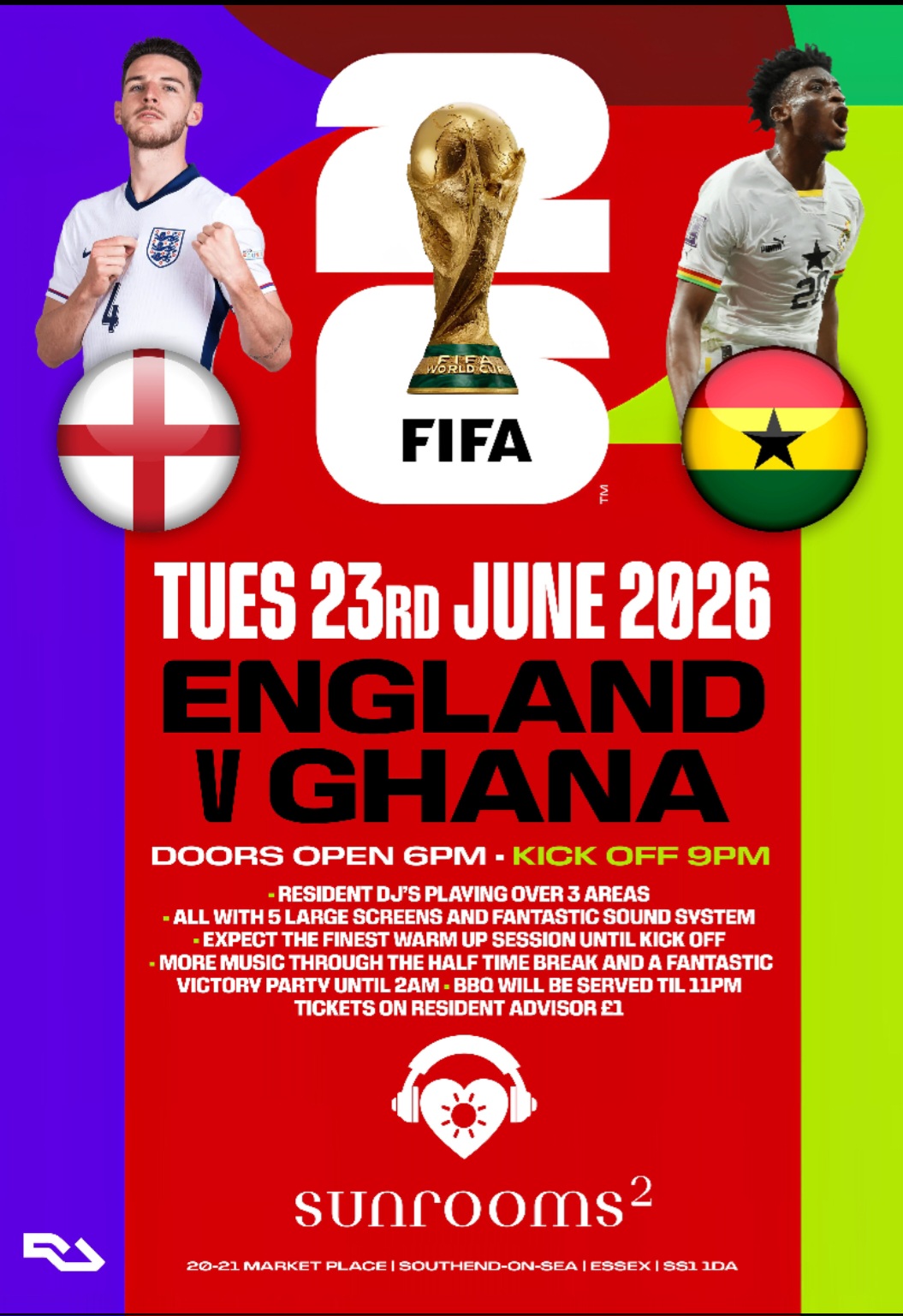Tuesday 23rd June - World Cup Fan Zone - Doors Open 6pm