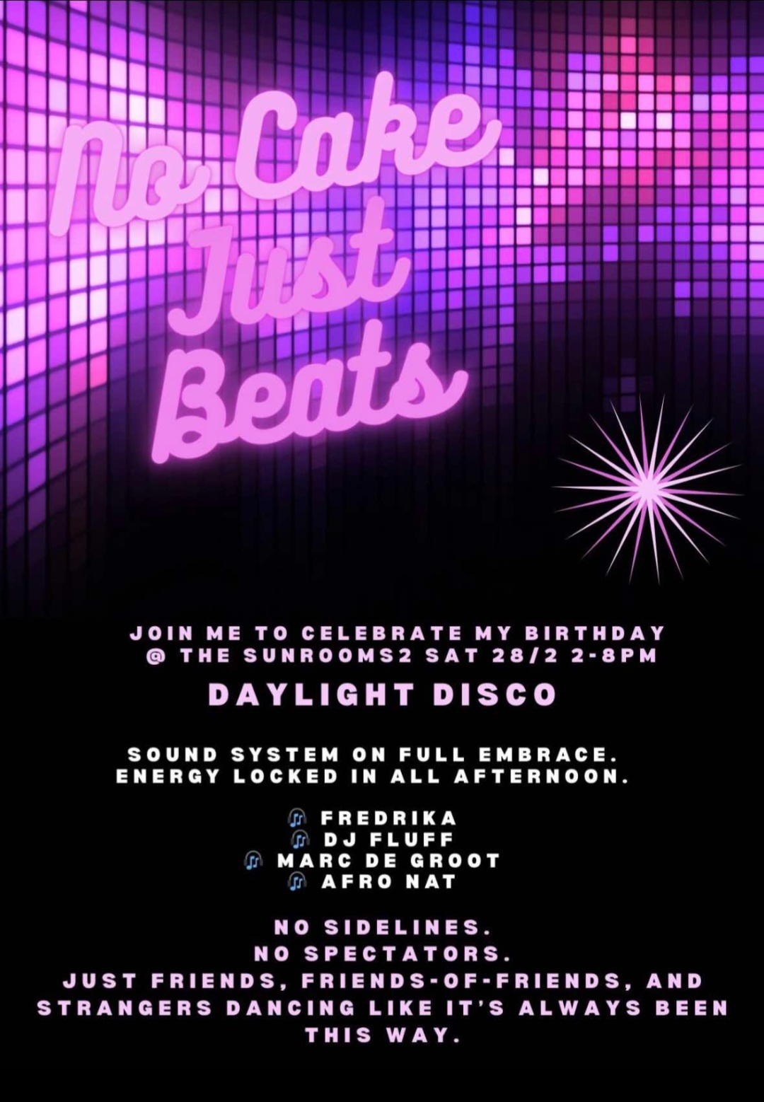 Saturday 28th Feb - Disco Day Rave  - 1pm - 8pm - Free Entry